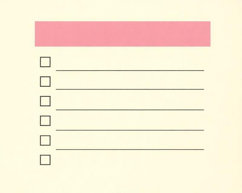 Risograph illustration of a small paper form with checkboxes